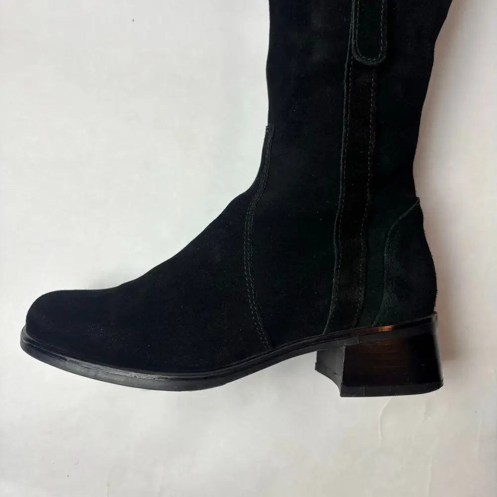 La Canadienne 6.5 M Passion Suede Tall Riding Boots Waterproof Block Heel Buckle